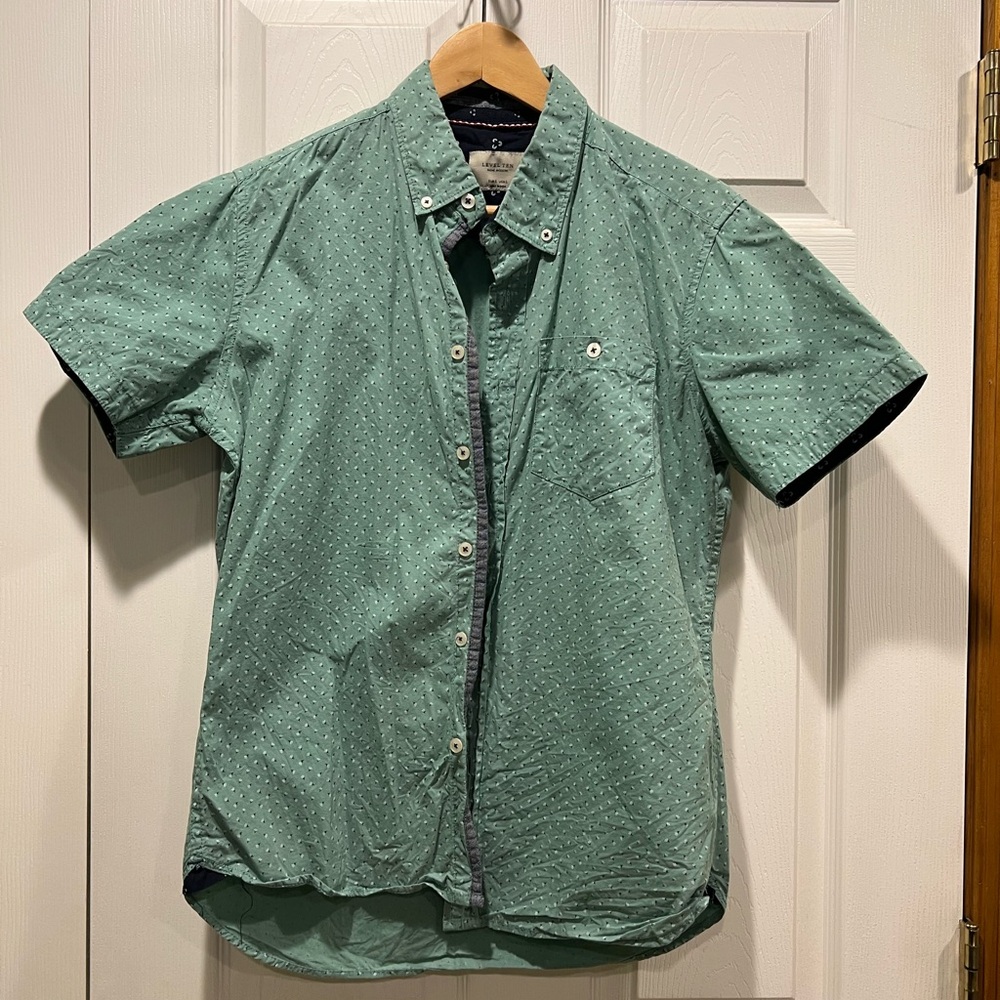 Level Ten Men’s Teal Button Down Shirt